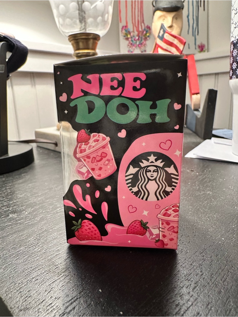 Starbucks Pink & Green Nee Doh Strawberry Stress Squeeze - Picture 4 of 8